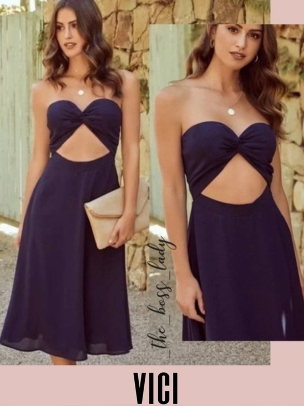 VICI strapless dress XS black cutout